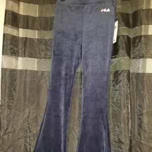Tonia High Waisted Flared Velour Pant 